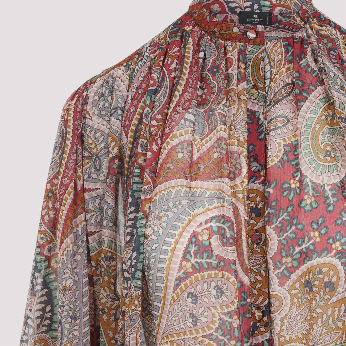 Etro Bordeaux Red Silk Shirt