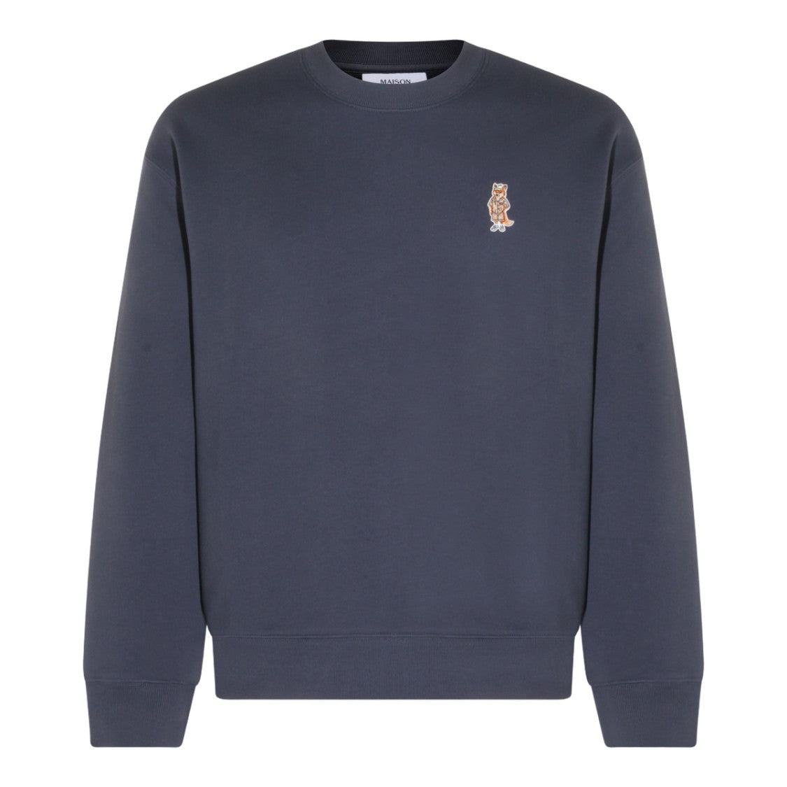 Maison Kitsuné Crewneck Sweater With Embroidered Fox Character