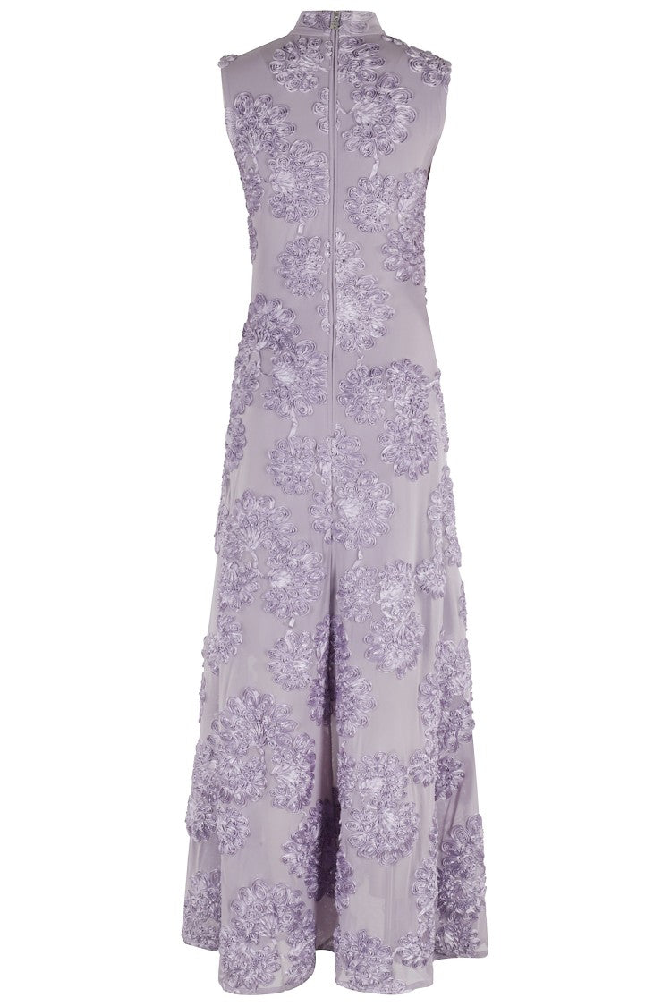 Rotate Flower Mesh Maxi Dress