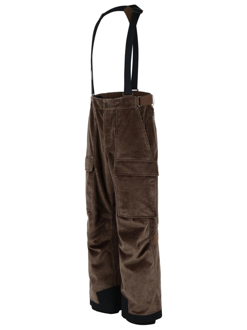 Moncler Grenoble Brown Corduroy Padded Ski Overalls