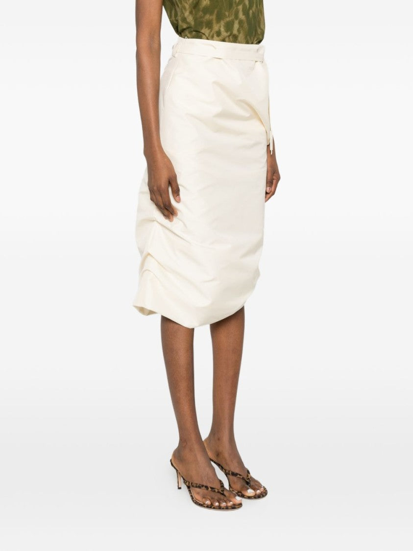 Diesel Beige Silk And Nylon Lightweight Skirt