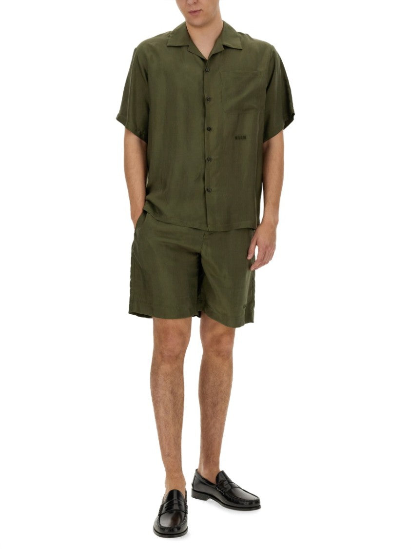 Msgm Relaxed-Fit Cupro Shirt