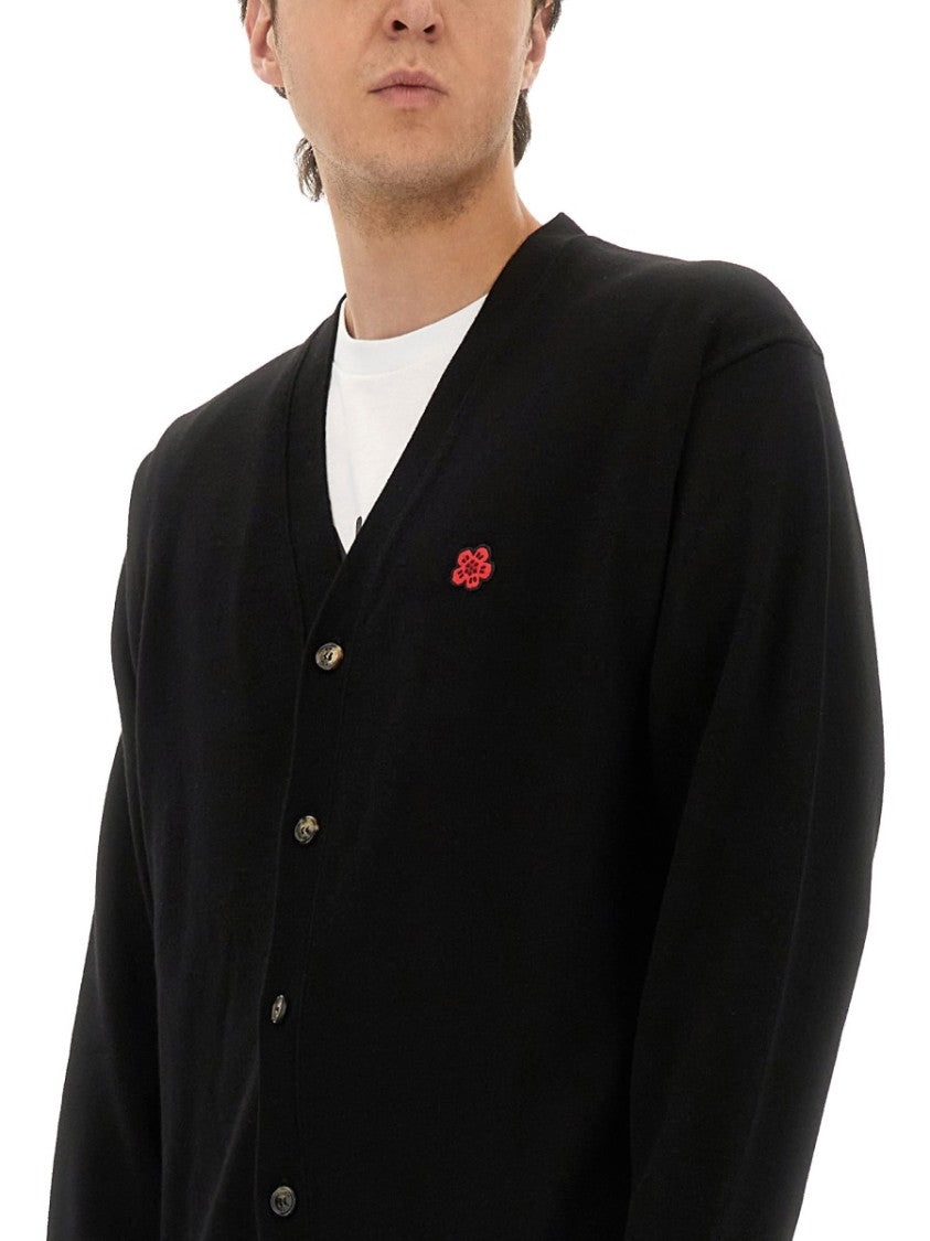 Kenzo Relaxed Fit V-Neck Wool Cardigan