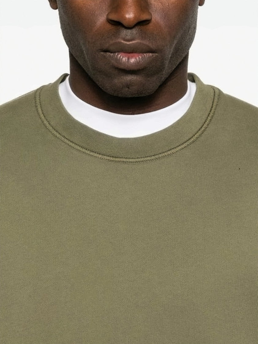 Stone Island Olive Green Long-Sleeve Sweatshirt With Signature Patch Detail