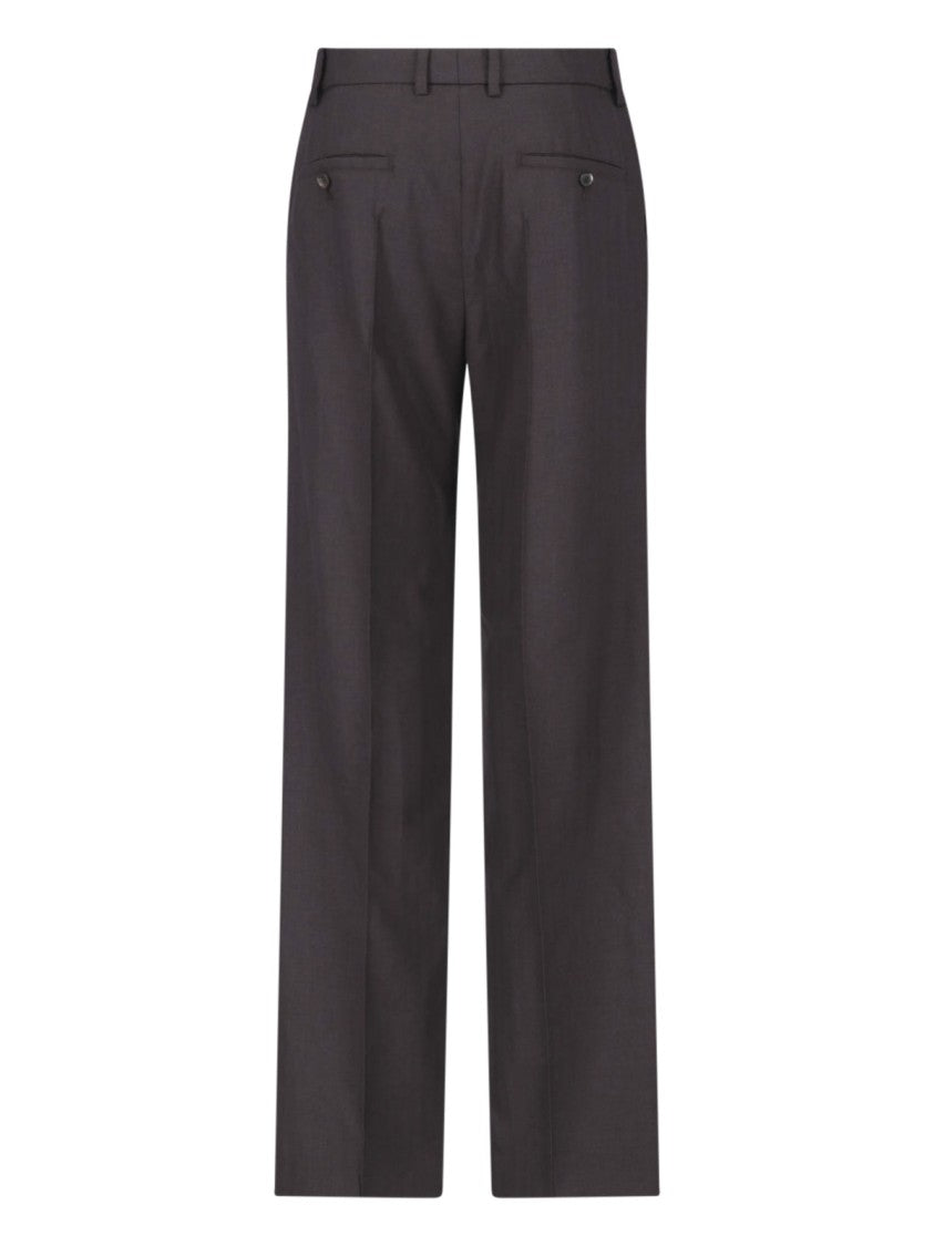 Nili Lotan Brown Straight Tailored Virgin Wool Formal Pants