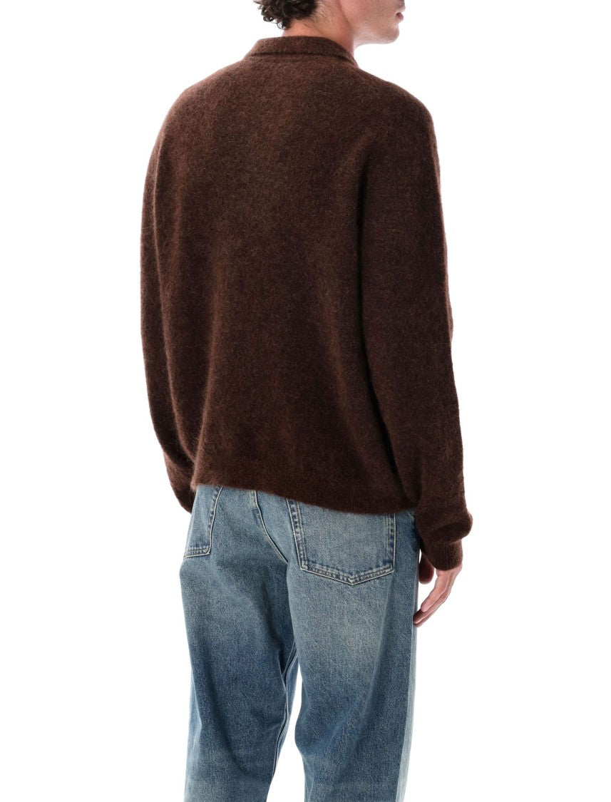 Sunflower Brown Mohair Blend Polo Sweater