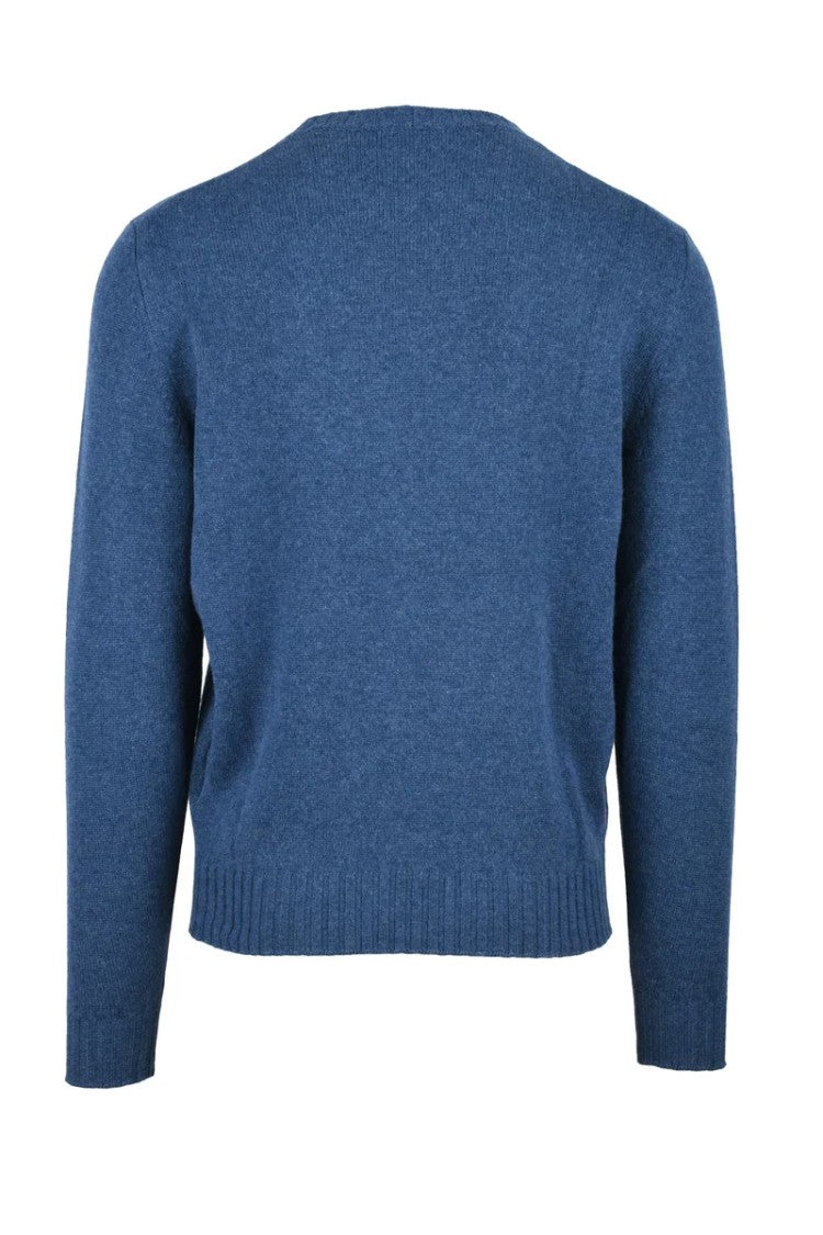 Filippo De Laurentiis Light Blue Virgin Wool Cashmere Men's Pullover