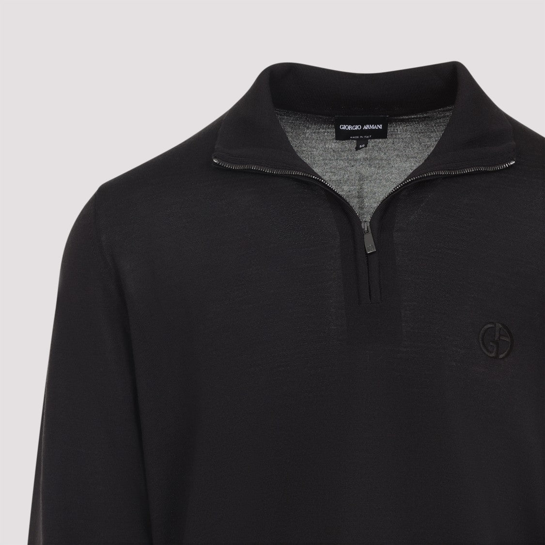 Giorgio Armani Classic Zip-Up Pullover Crafted From Virgin Wool