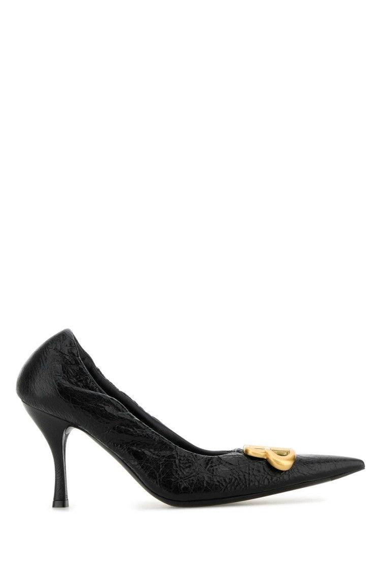 Balenciaga Black Leather Monaco Pumps