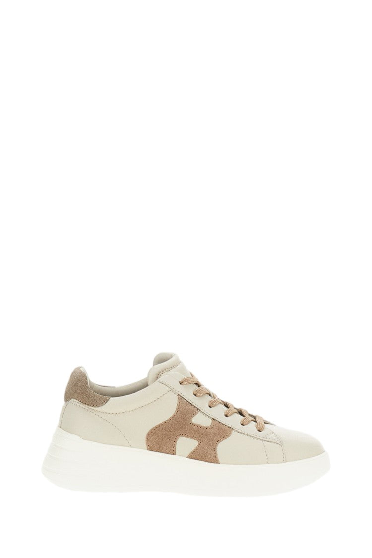 Hogan White Nappa Leather Rebel Sneakers