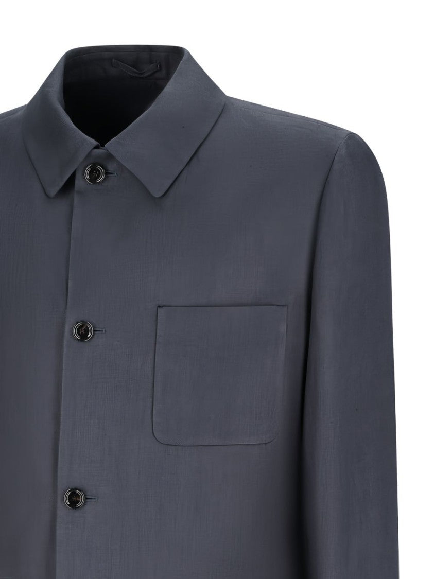 Lardini Grey Casual Patch Pockets Shirt