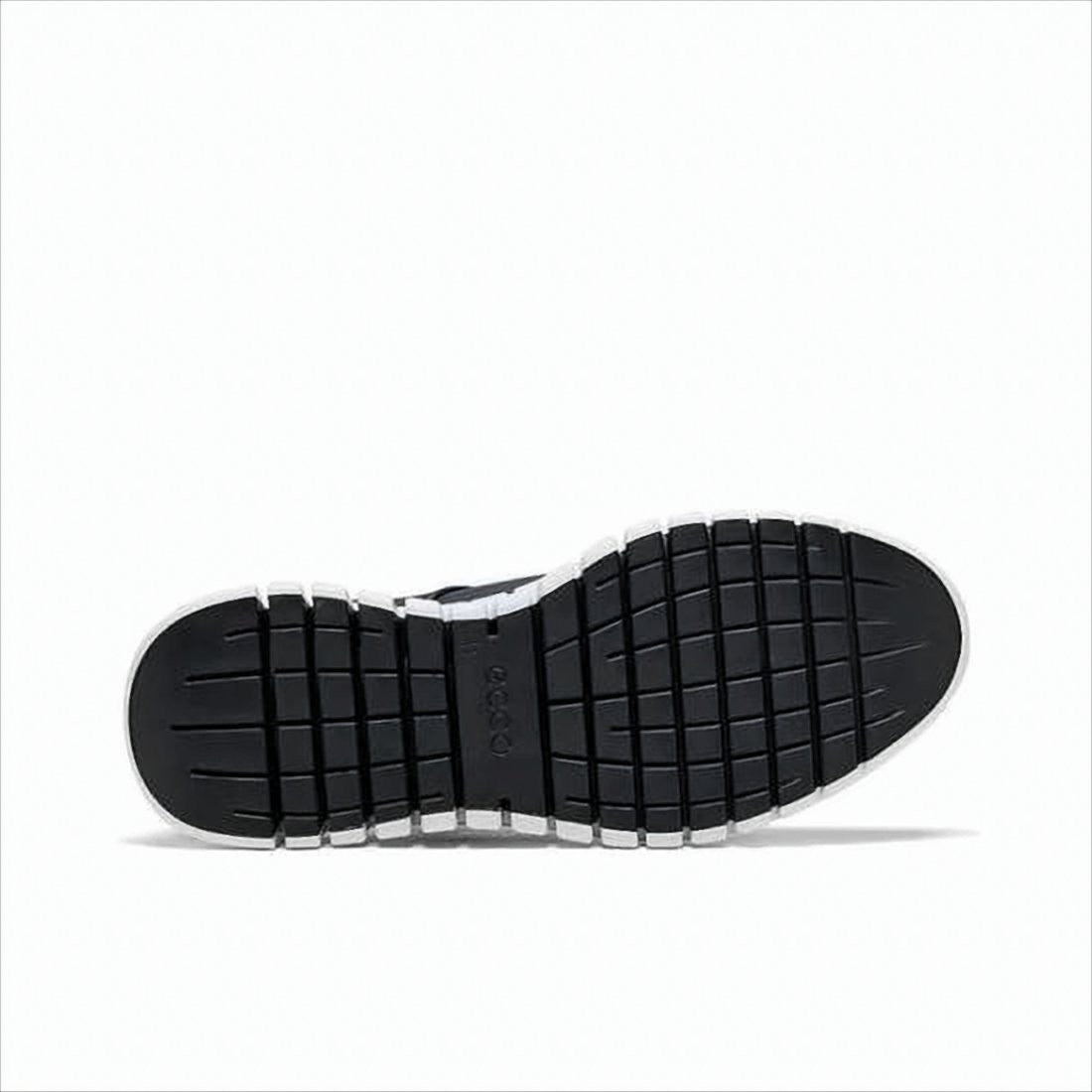 Ecco Navy Leather Sneakers With Contrast Sole