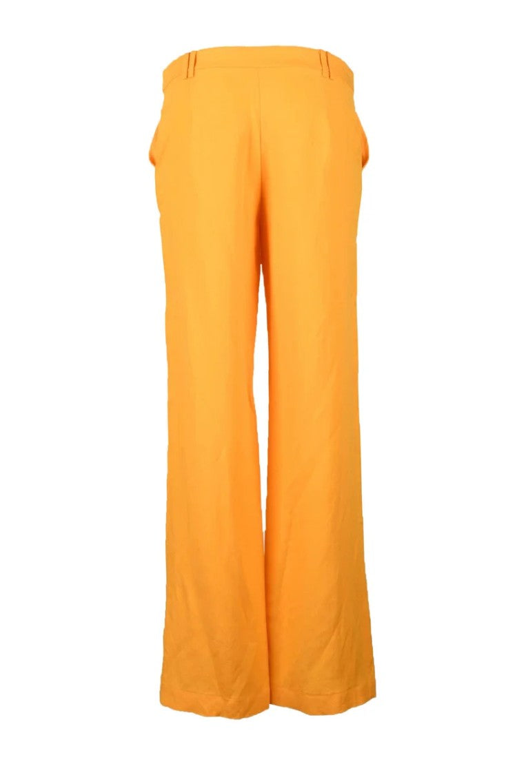 Patrizia Pepe Viscose Linen Trousers - Orange