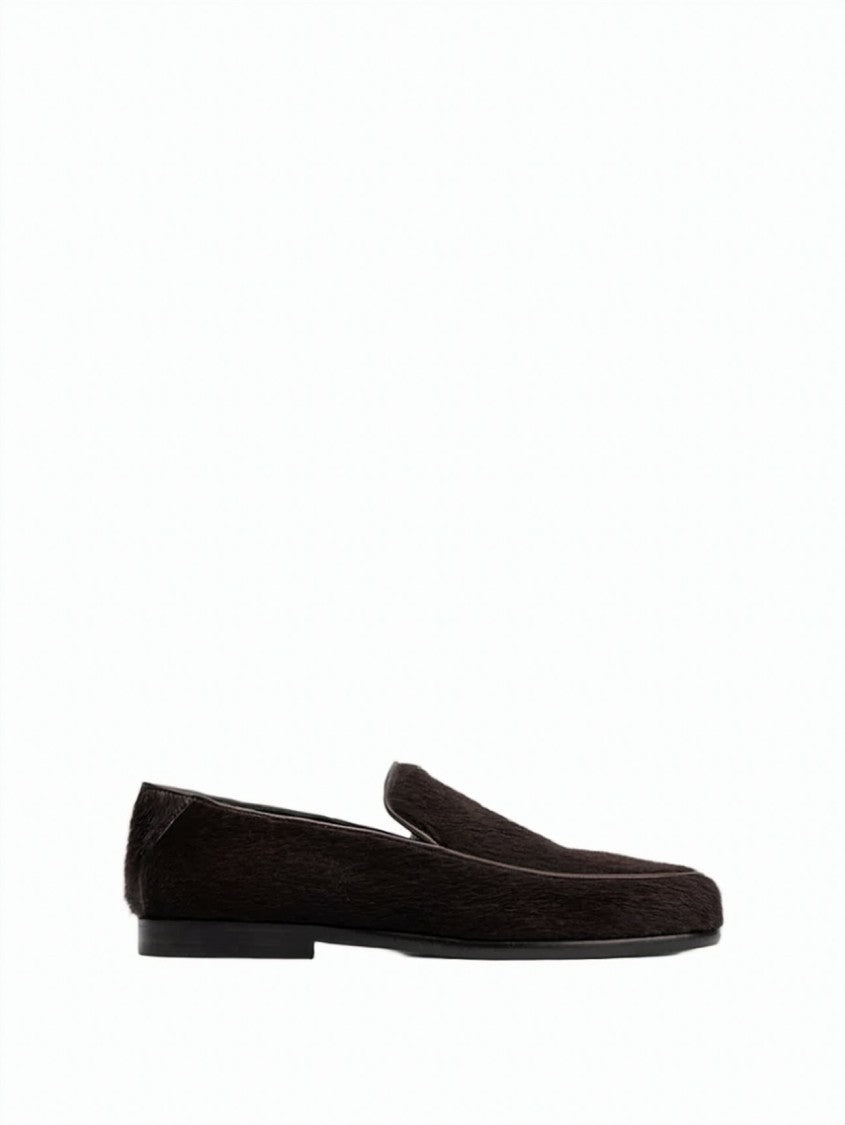 Poeve Nida Dark Brown Pony Hair Leather-Lined Moccasins