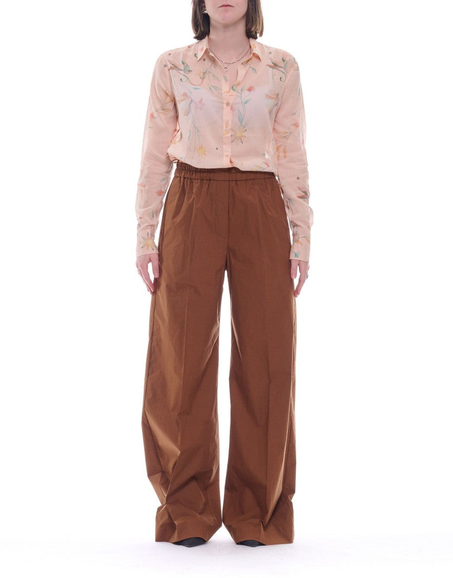 Forte Forte Chocolate Brown Cotton Wide-Leg Pants