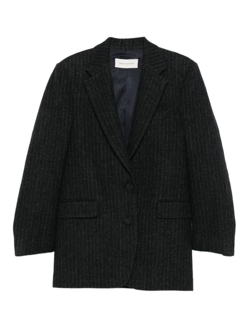 Dries Van Noten Structured Pinstripe Jacket With Notched Lapel