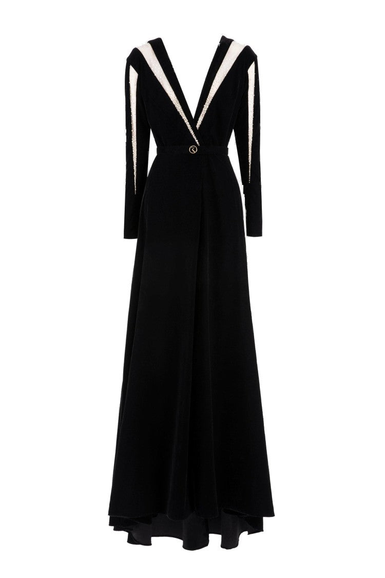 Saiid Kobeisy Velvet Long Dress