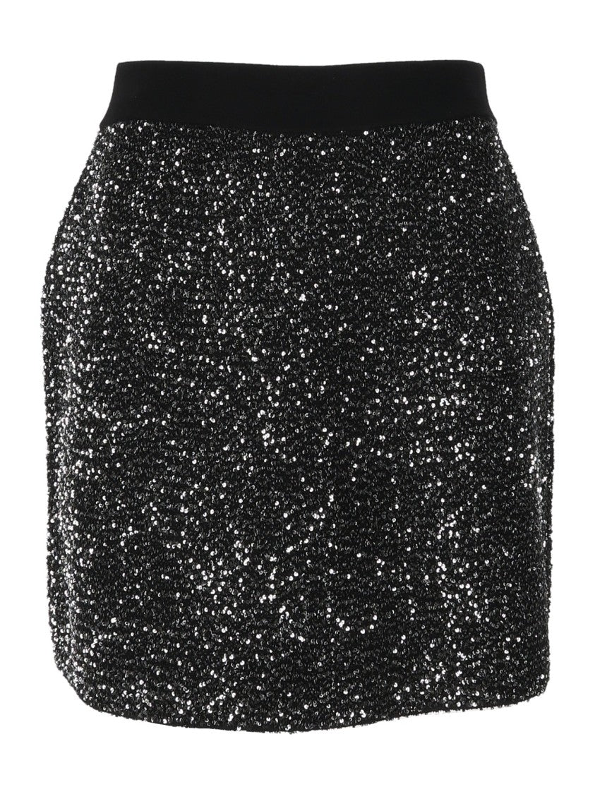 Elisabetta Franchi Sequined Textured Fitted Mini Skirt