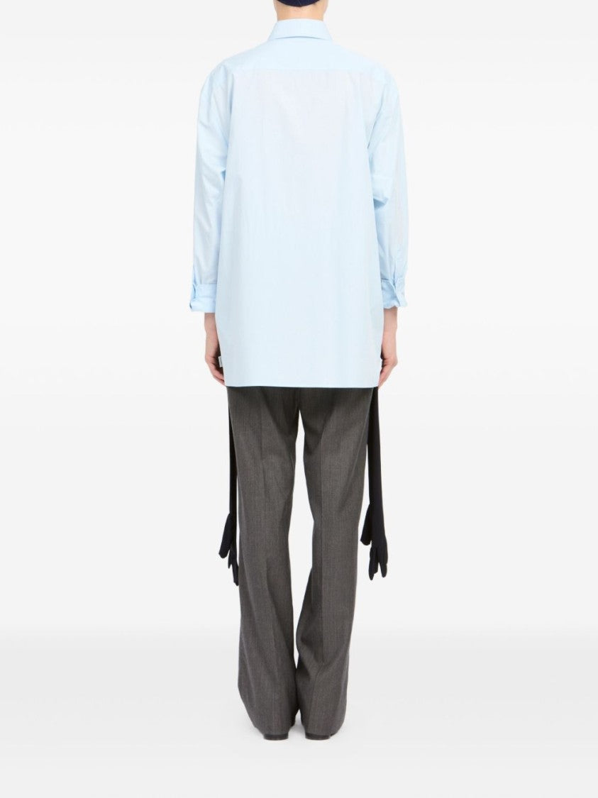 Mm6 By Maison Margiela Light Blue Tie Detail Shirt