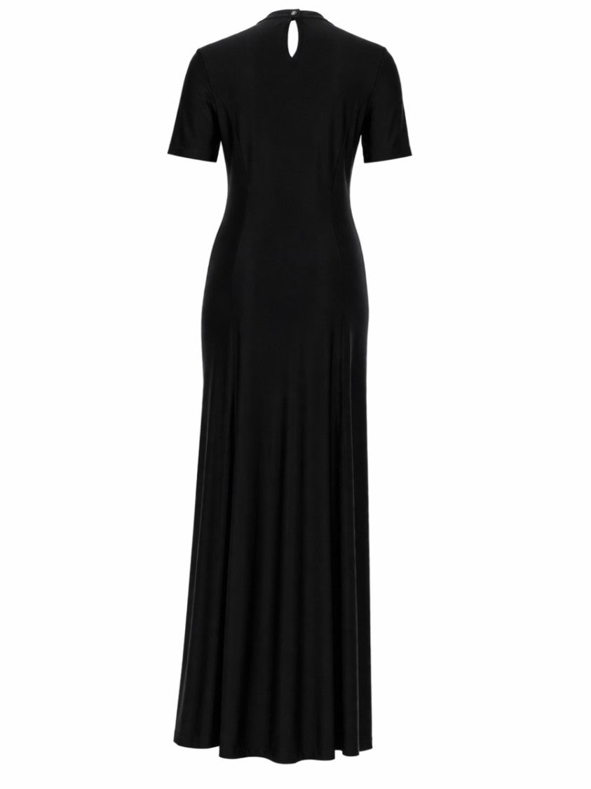 Rabanne Fitted Ruched Metal Eyelets Midi Dress