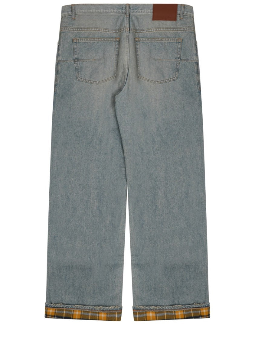 Dior Relaxed Fit Straight-Leg Jeans With Contrasting Plaid Lining