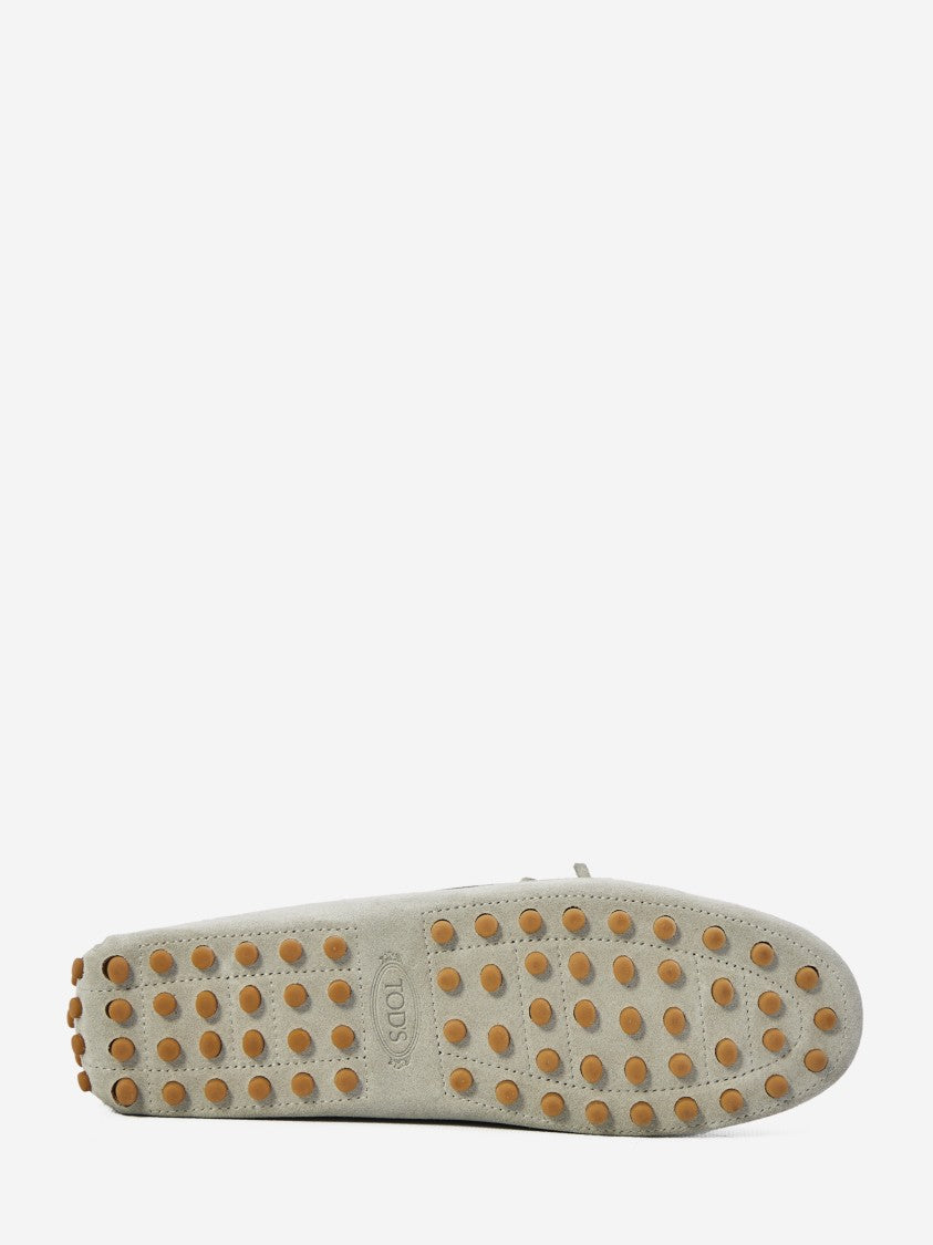Tod's Soft Suede Driving Moccasins With Lace-Up Detail