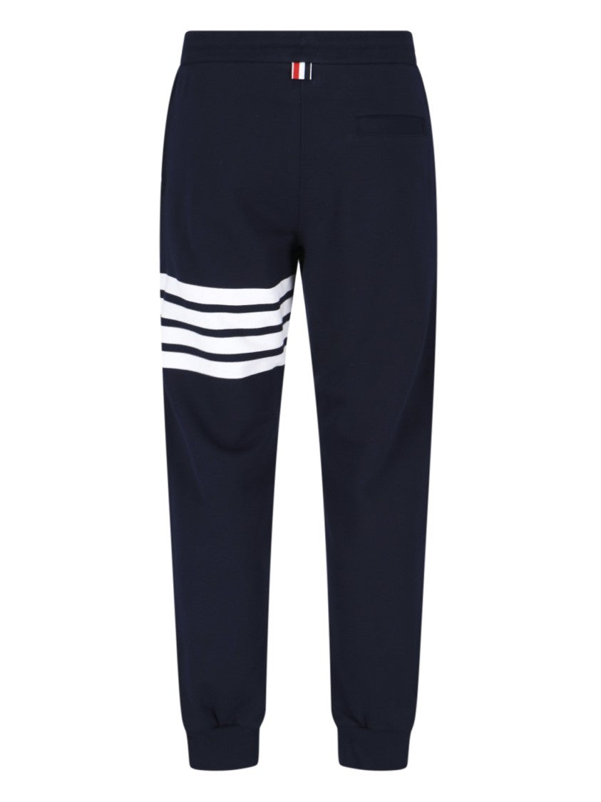 Thom Browne Casual Blue Cotton Pants With Elastic Waist