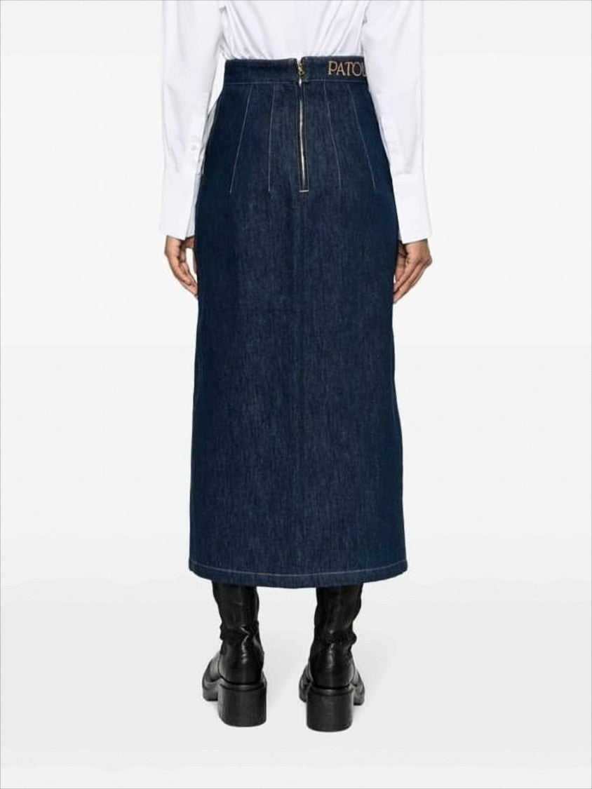 Patou Straight Silhouette Denim Skirt