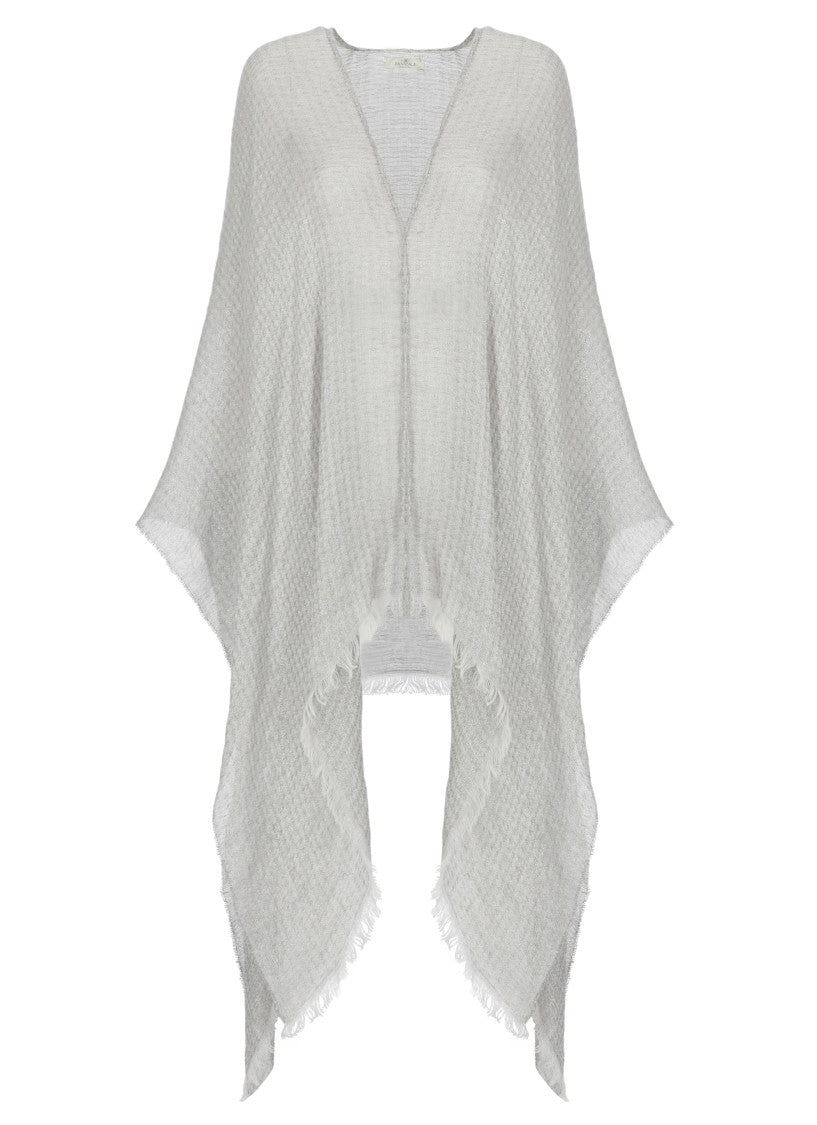Panicale Grey Linen Lurex Cape