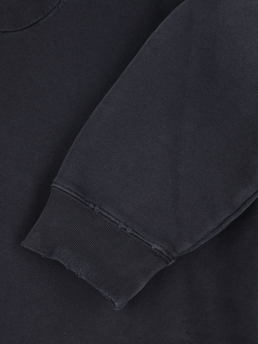 Balenciaga Black Masking Tape Worn Zip Hoodie