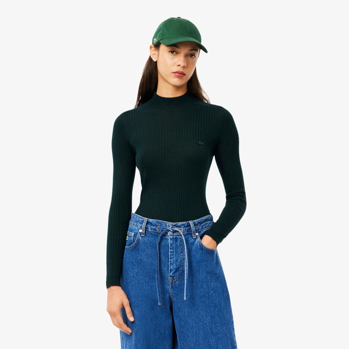 Lacoste Ribbed Merino Wool Turtleneck Sweater