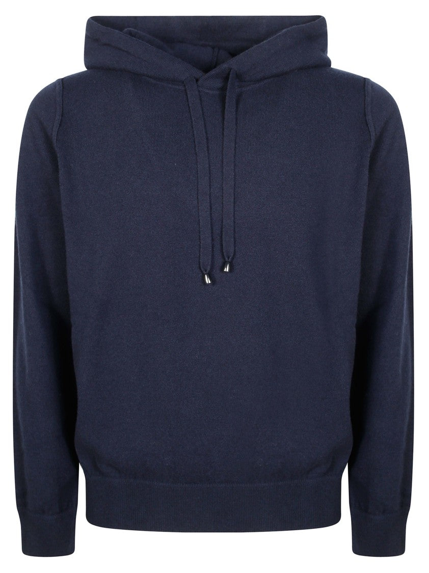 Filippo De Laurentiis Dark Navy Fine-Knit Wool-Cashmere Hoodie