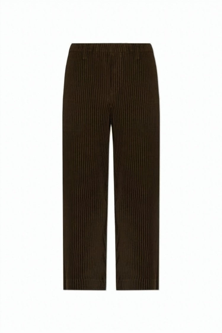 Homme Plissé Issey Miyake Straight-Leg Pants With Pleated Texture And Cropped Length