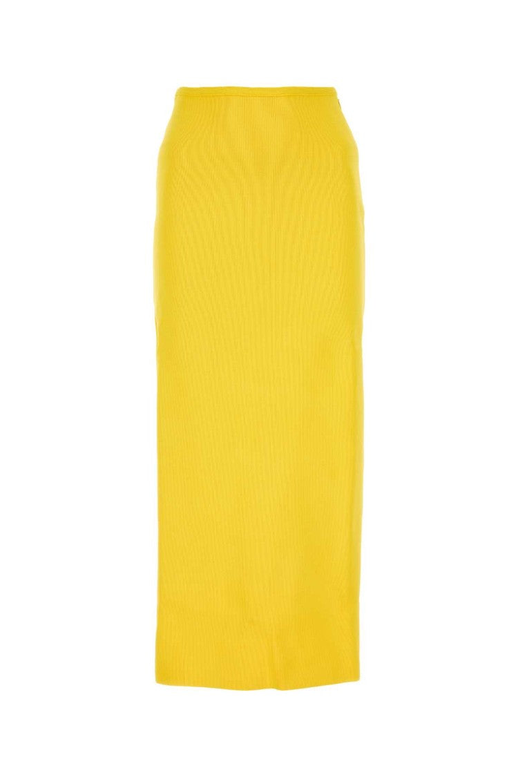 Jil Sander Yellow Viscose Blend Skirt