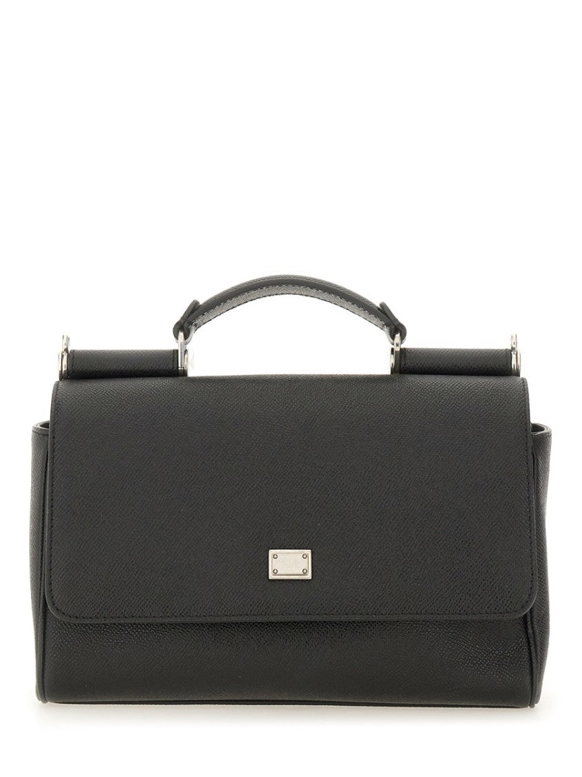 Dolce & Gabbana Textured Leather Briefcase With Detachable Shoulder Strap