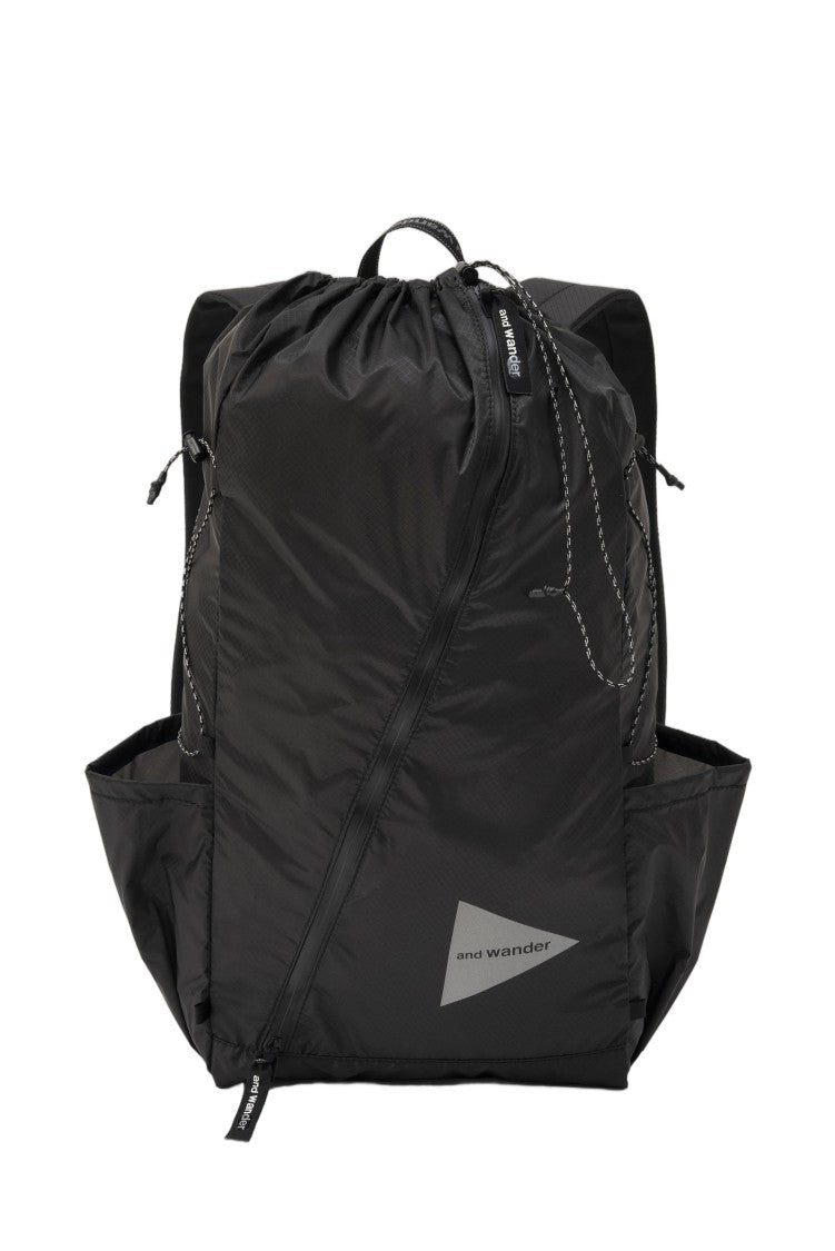 And Wander Black Packable Nylon Daypack Backpack