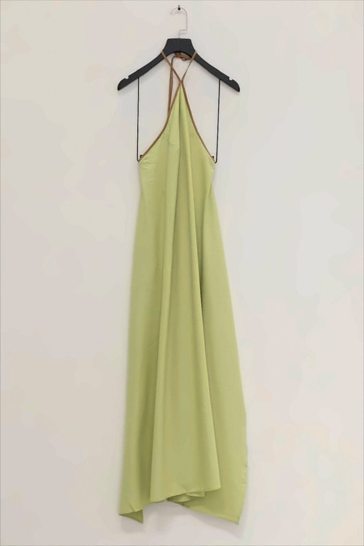 Baserange Silk Midi Dress With Halter Neckline