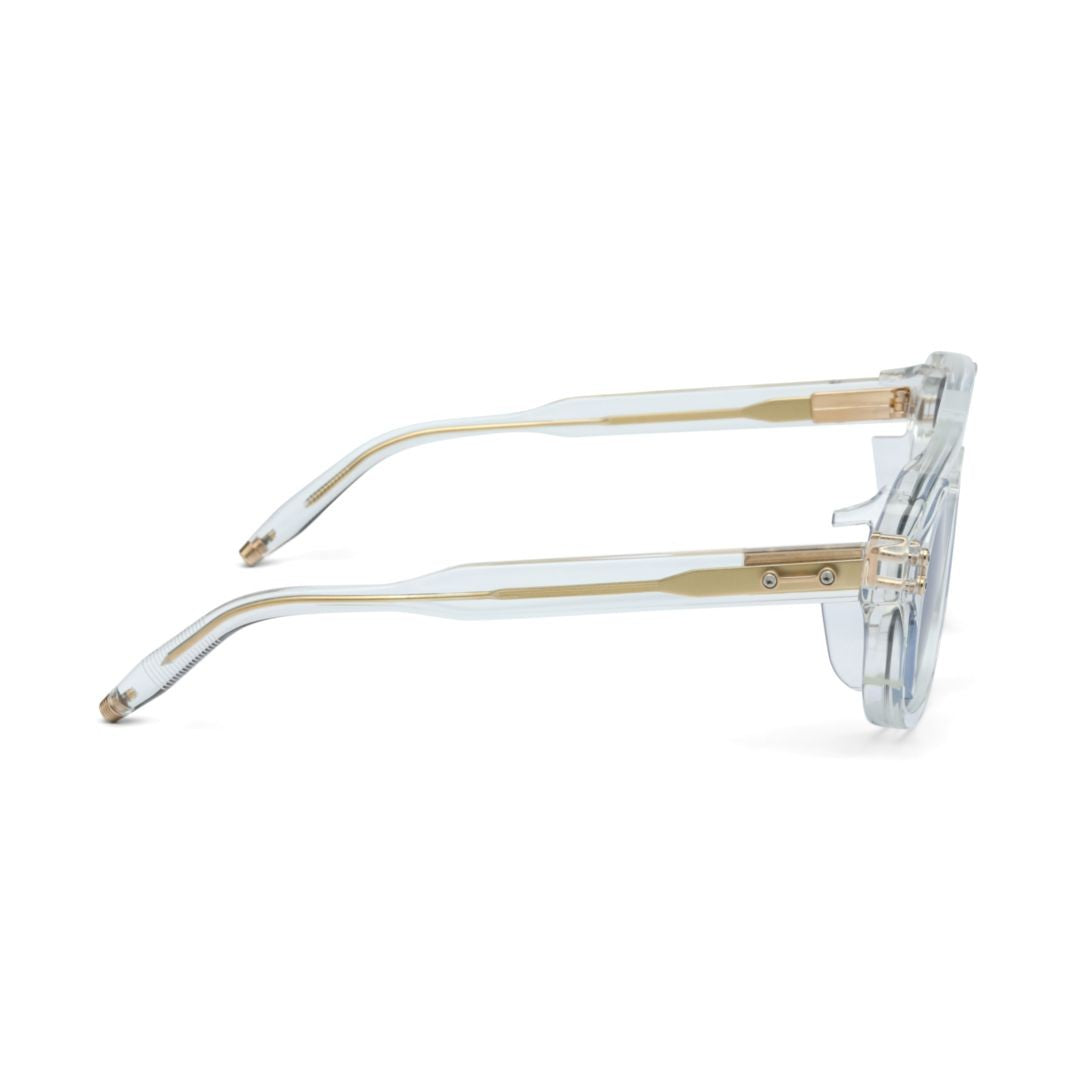 Akoni Phoenix Geometric Frame Sunglasses With Blue Tinted Lenses