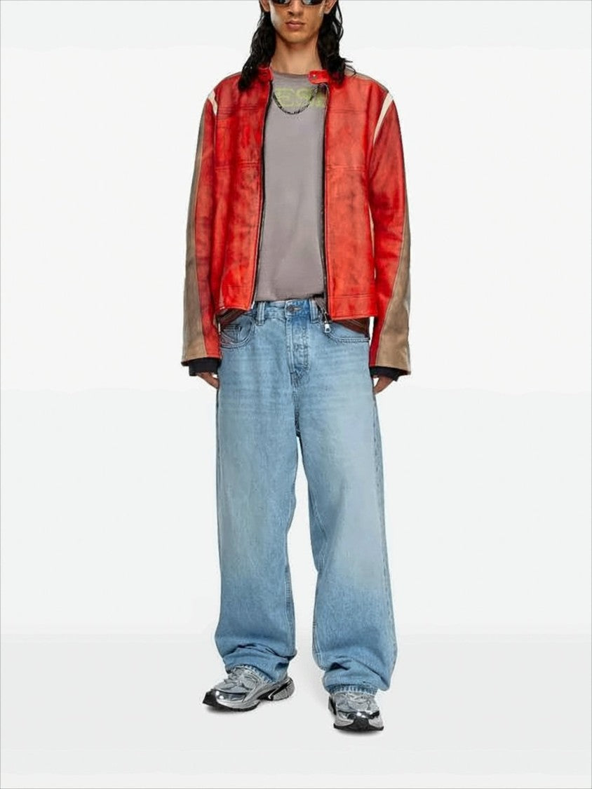 Diesel Straight-Leg Light Blue Denim Pants With Five-Pocket Design