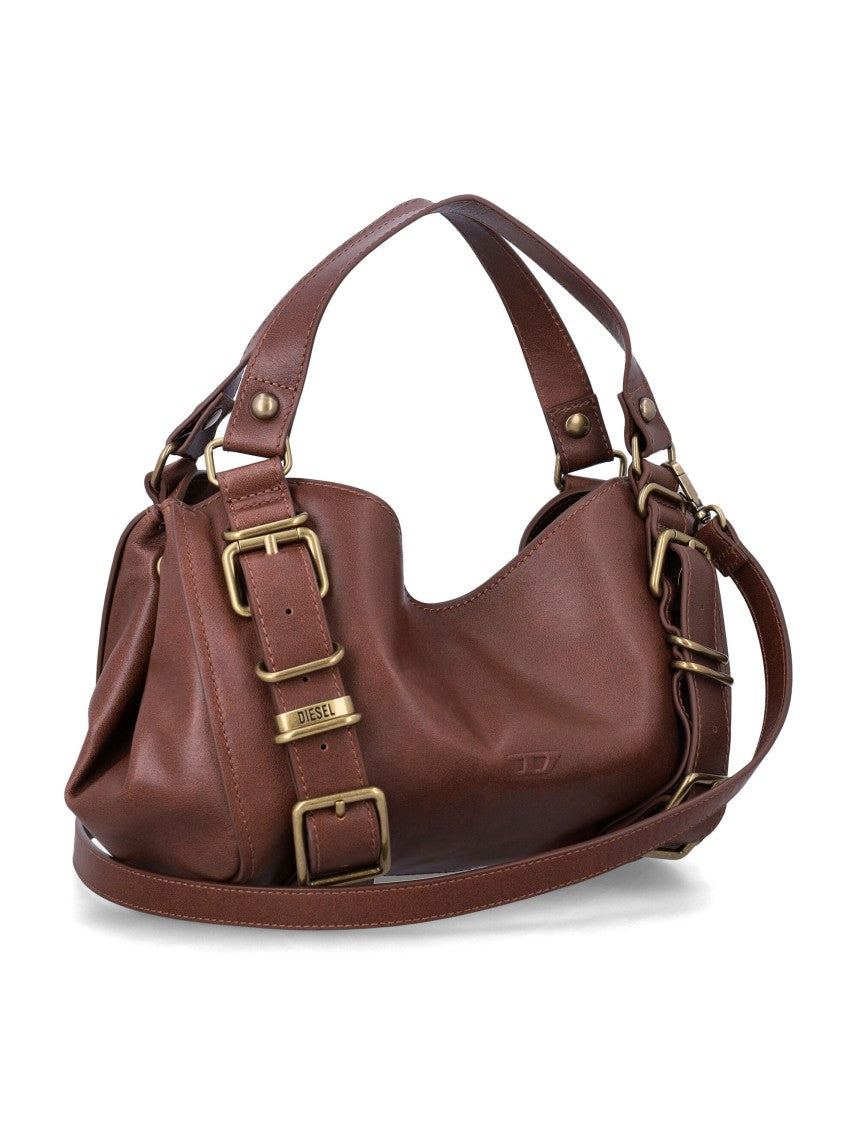 Diesel D-One Top Handle Handbag With Slouchy Silhouette And Brass Accents