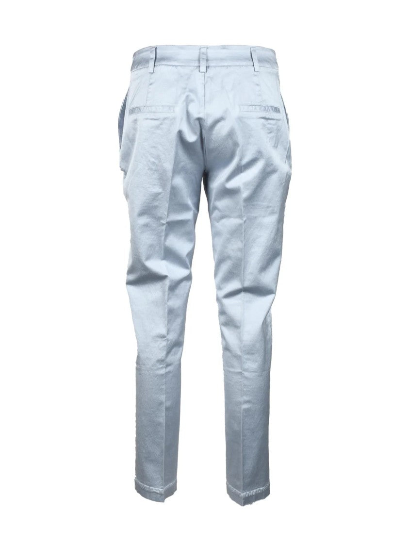 Guess Light Blue Tailored Cotton-Blend Stretch Pants
