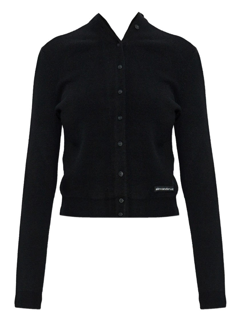 Alexander Wang Ls High Neck Button Up Cardigan