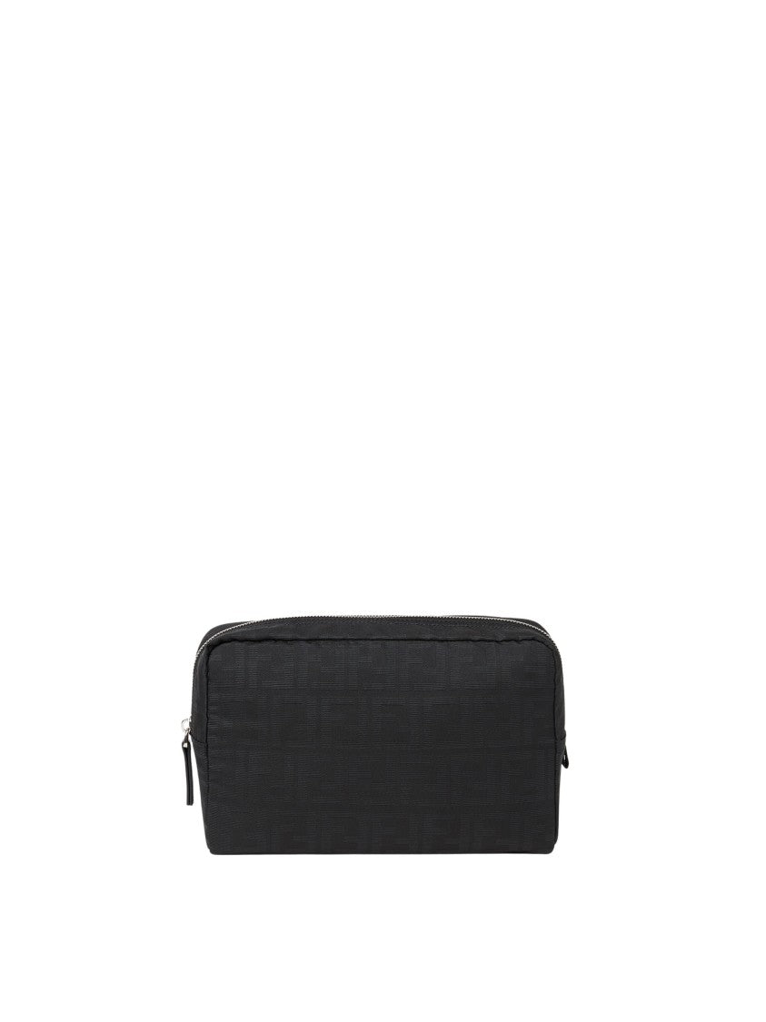 Fendi Beauty Medium Ff Black Embossed Pouch