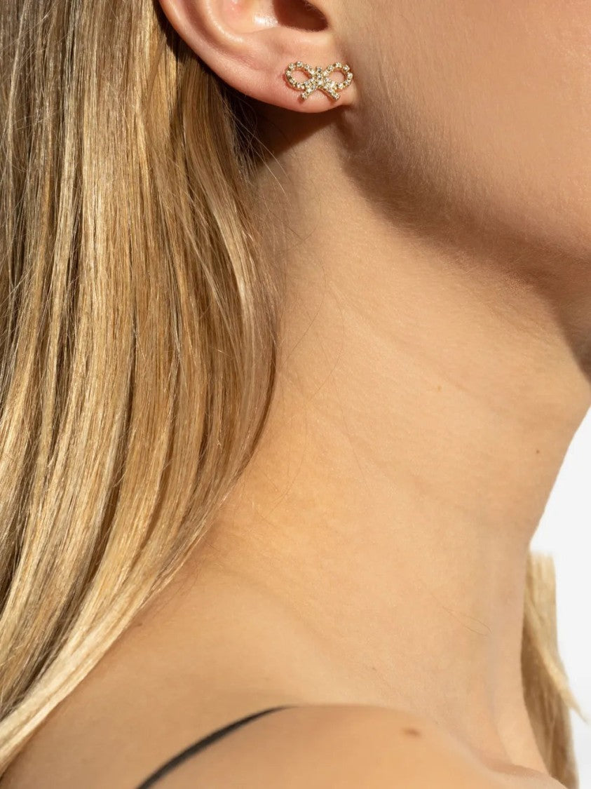 Self-Portrait Micro Bow-Shaped Earrings