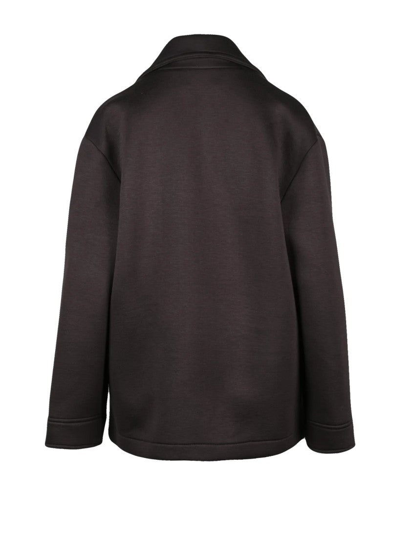 Kaos Brown Neoprene Double-Breasted Blazer