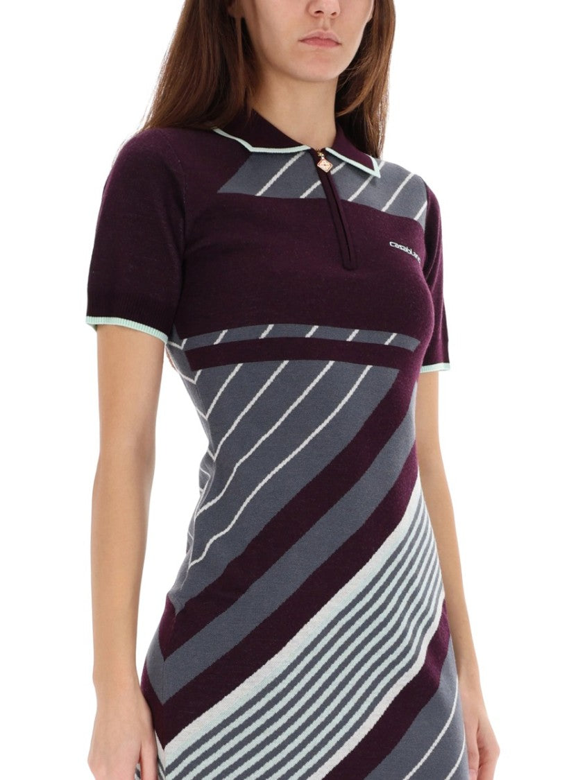 Casablanca Diagonal Tennis Polo Dress