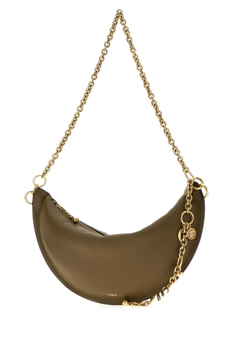Chloé Army Green Nappa Leather Chloe Icons Shoulder Bag