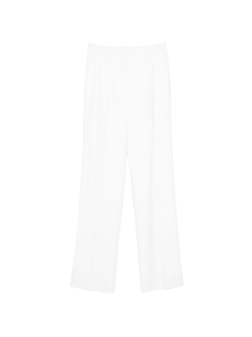 Max Mara Straight Cut Pure Wool Gabardine Trousers