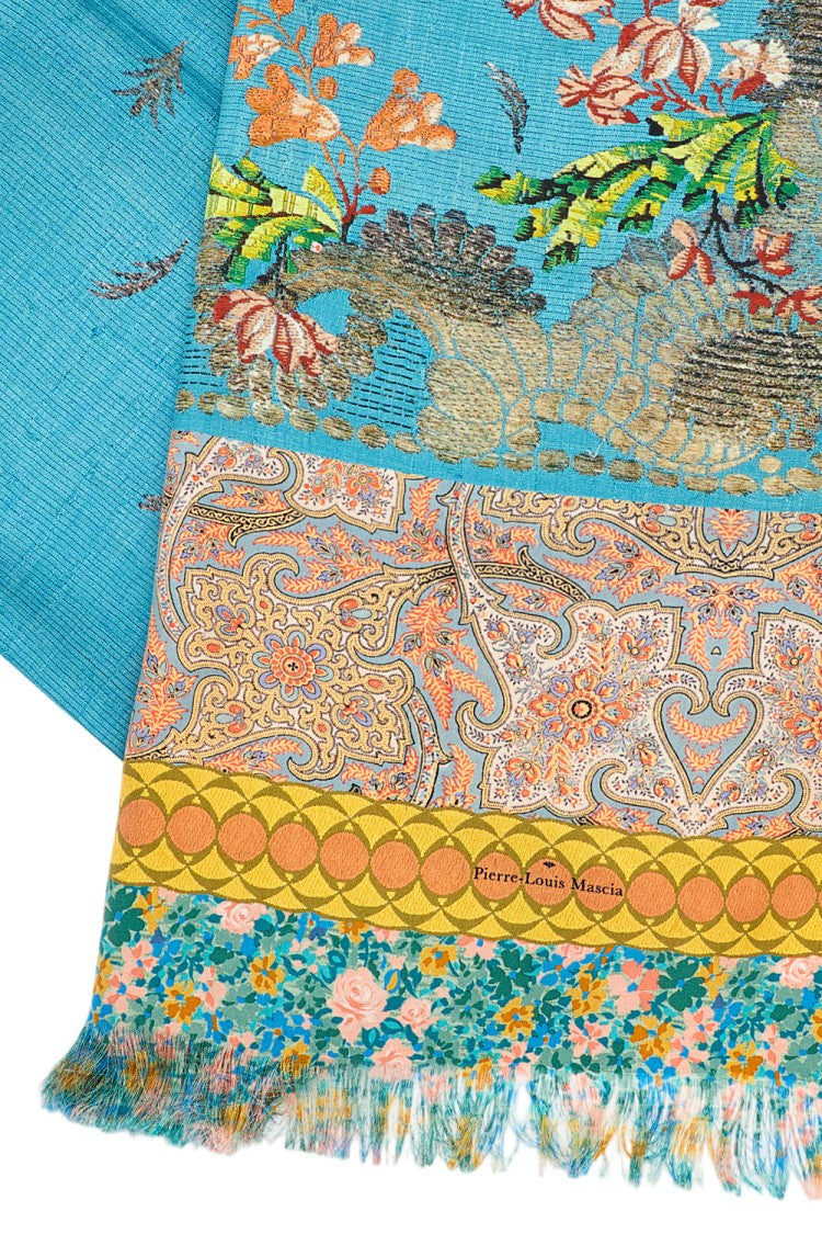 Pierre-Louis Mascia Multicolor Graphic Print Silk Scarf