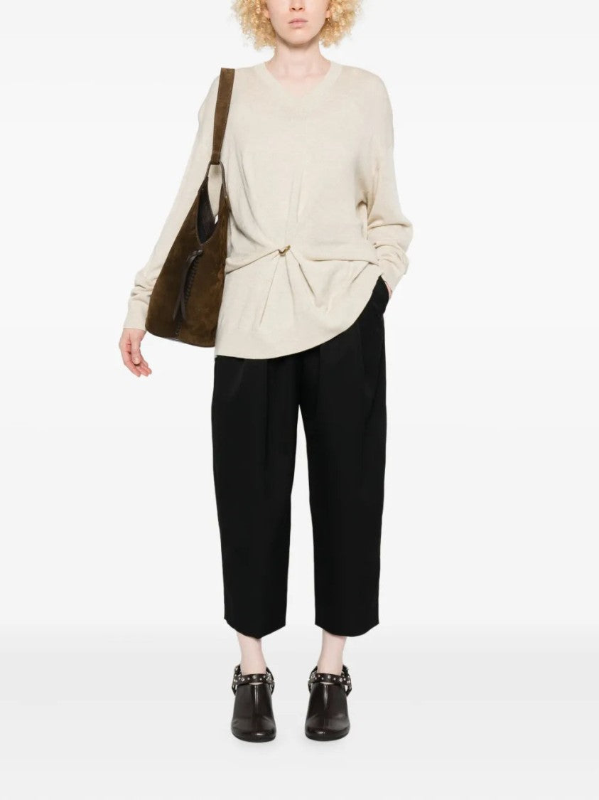 Isabel Marant Chiraz V-Neck Ring-Detail Sweater